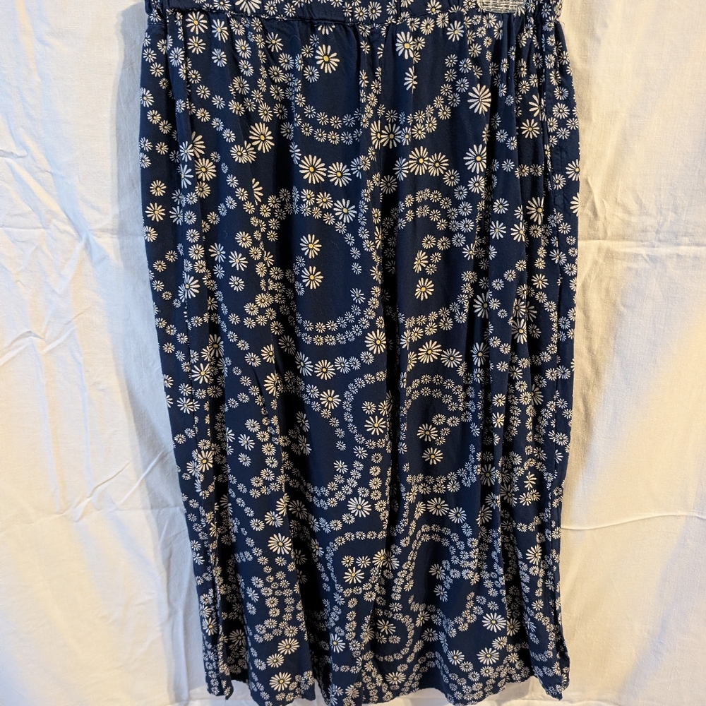 Blue Island Daisy Print Pants Pants Pull On Waist Size Medium - Picture 7 of 8